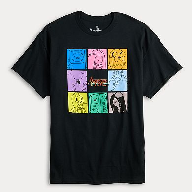 Men's Ripple Junction Adventure Time Colorful Character Grid Graphic Tee