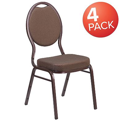 Emma And Oliver 4 Pack Teardrop Back Stacking Banquet Chair