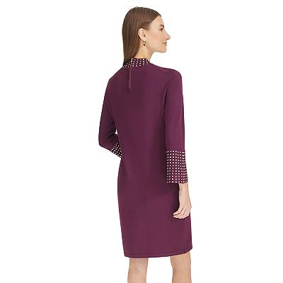 strapless open back dress Laila Buttoned Turtleneck Long Sleeve Sweater Dress – Britney main image 1