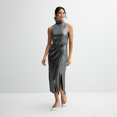 Women's Harper Rose Sleeveless Turtleneck Ruched Midi Dress