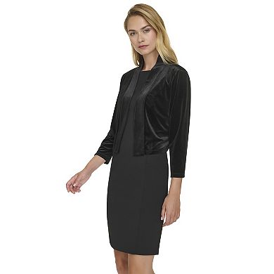 Women's Harper Rose Long Sleeve Satin Trim Open Front Shrug