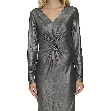Women's Harper Rose Long Sleeve Ruched Center Tie Dress