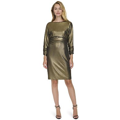 Women's Harper Rose 3/4 Cinched Sleeve Boatneck Sheath Dress