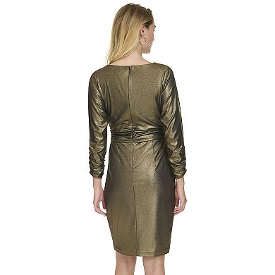 Women's Harper Rose 3/4 Cinched Sleeve Boatneck Sheath Dress