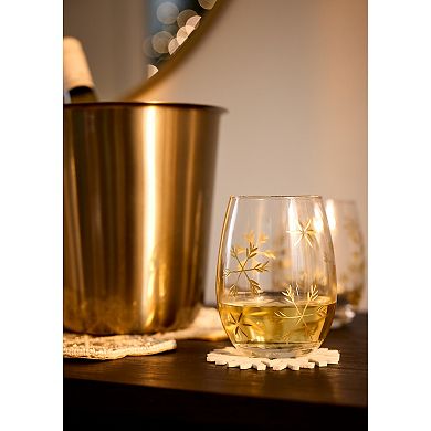St. Nicholas Square® Crystal Cut Snowflake Stemless Wine Glass