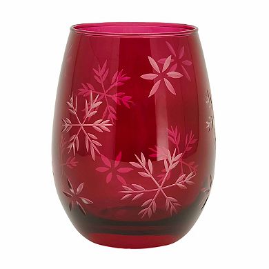 St. Nicholas Square® Crystal Cut Snowflake Stemless Wine Glass