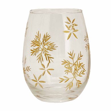 St. Nicholas Square® Crystal Cut Snowflake Stemless Wine Glass