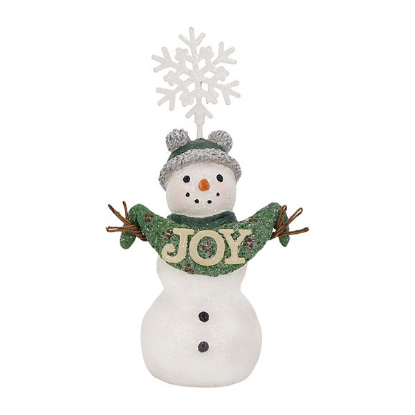 St. Nicholas Square® Joy Sentiment Snowman Photo Clip Table Decor - Multi