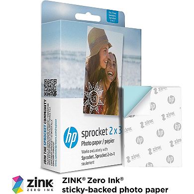 Hp Sprocket Premium Zink Photo Paper 2x3 (100 Sheets) - Compatible With Hp Sprocket Photo Printers