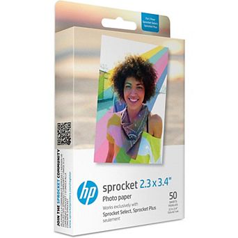 Hp Sprocket Zink Photo Paper 2.3x3.4” (50 Pack) - Compatible W/ Hp Sprocket Select & Plus Printers