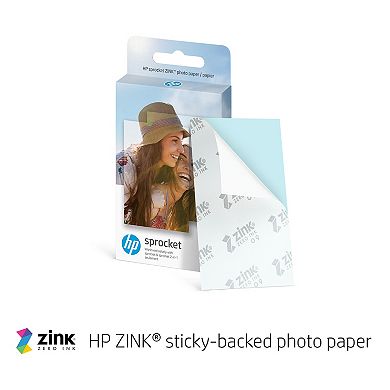 Hp Sprocket 2x3" Premium Sticky Back Photo Paper 20 Sheets, Compatible With Sprocket Photo Printers