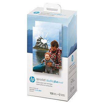 Hp Sprocket Studio Plus 4 X 6” Photo Paper And Cartridges (includes 108 Sheets And 2 Cartridges)