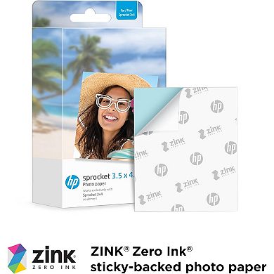 Hp Sprocket 3.5 X 4.25” Sticky-backed Photo Paper, 50 Pack, Compatible With Hp Sprocket 3x4 Printer