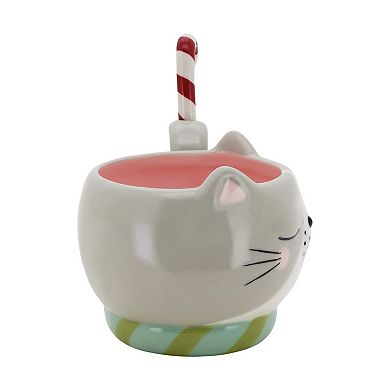 St. Nicholas Square® 2-pc. Holiday Cat Mug With Spoon Set