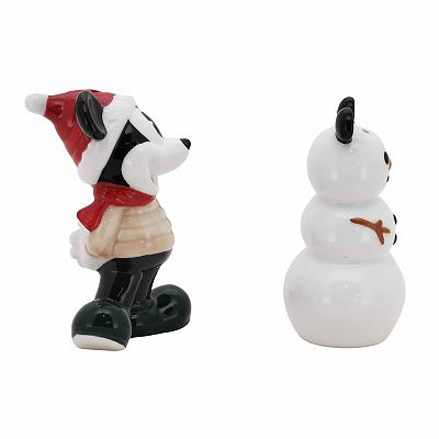 Christmas Snowman Mickey cookie jar, salt + pepper shaker, deals and stacking mug set