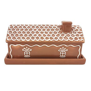 St. Nicholas Square Gingerbread House Butter Dish