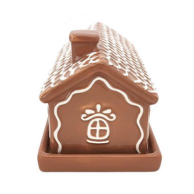 St. Nicholas Square Gingerbread House Butter Dish