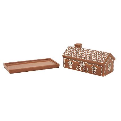 St. Nicholas Square Gingerbread House Butter Dish