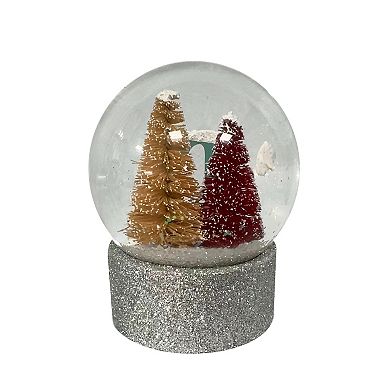 St. Nicholas Square® Christmas Tree Monogram Initial Snow Globe Table Décor