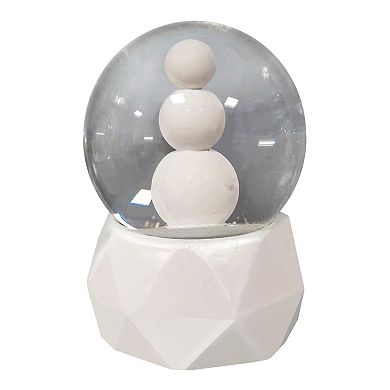 St. Nicholas Square® Modern White Snowman Musical Snow Globe Table Décor