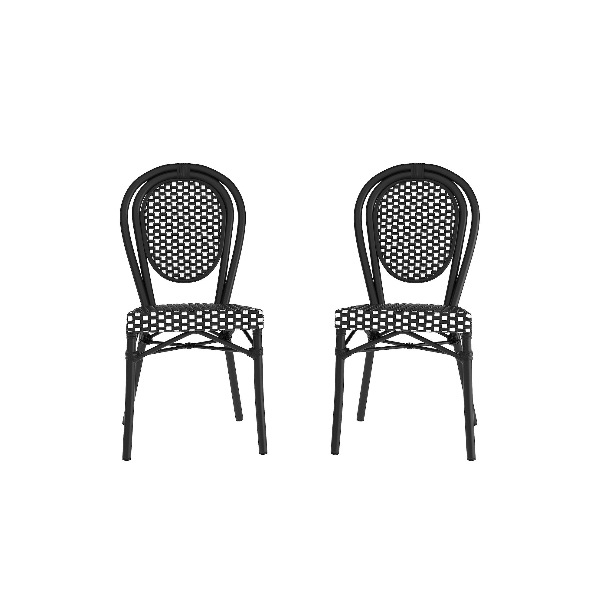 Flash Furniture Lourdes Indoor / Outdoor Commercial Thonet Bistro Stacking 