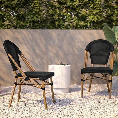 Flash Furniture Marseille Indoor / Outdoor Commercial French Bistro Stacking Chair 2-piece Set