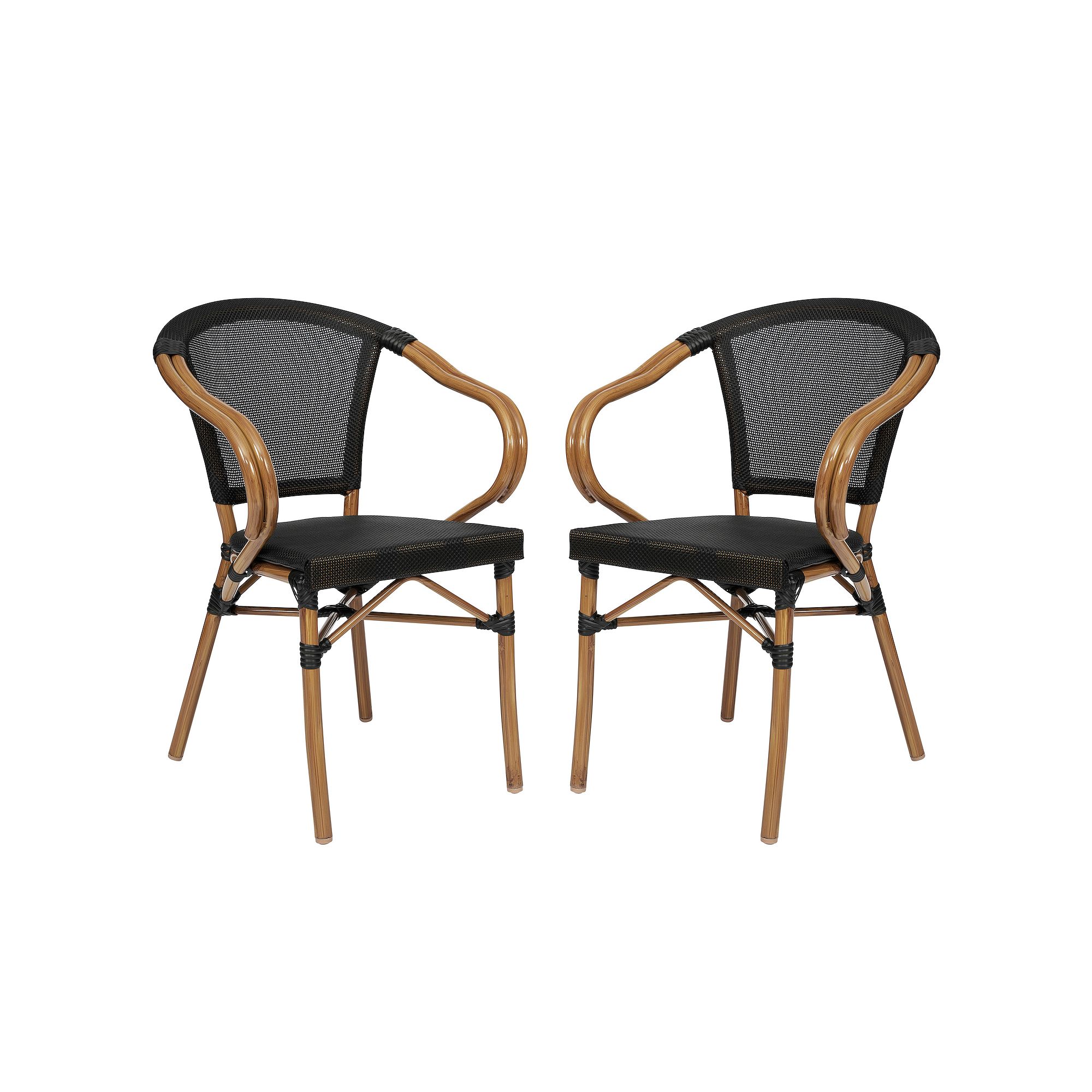 Flash Furniture Marseille Indoor / Outdoor Commercial Bistro Mesh Stacking 