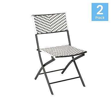 Flash Furniture Rouen Commercial Grade Foldable French Bistro Chairs 2-piece Set