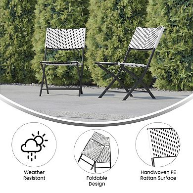 Flash Furniture Rouen Commercial Grade Foldable French Bistro Chairs 2-piece Set
