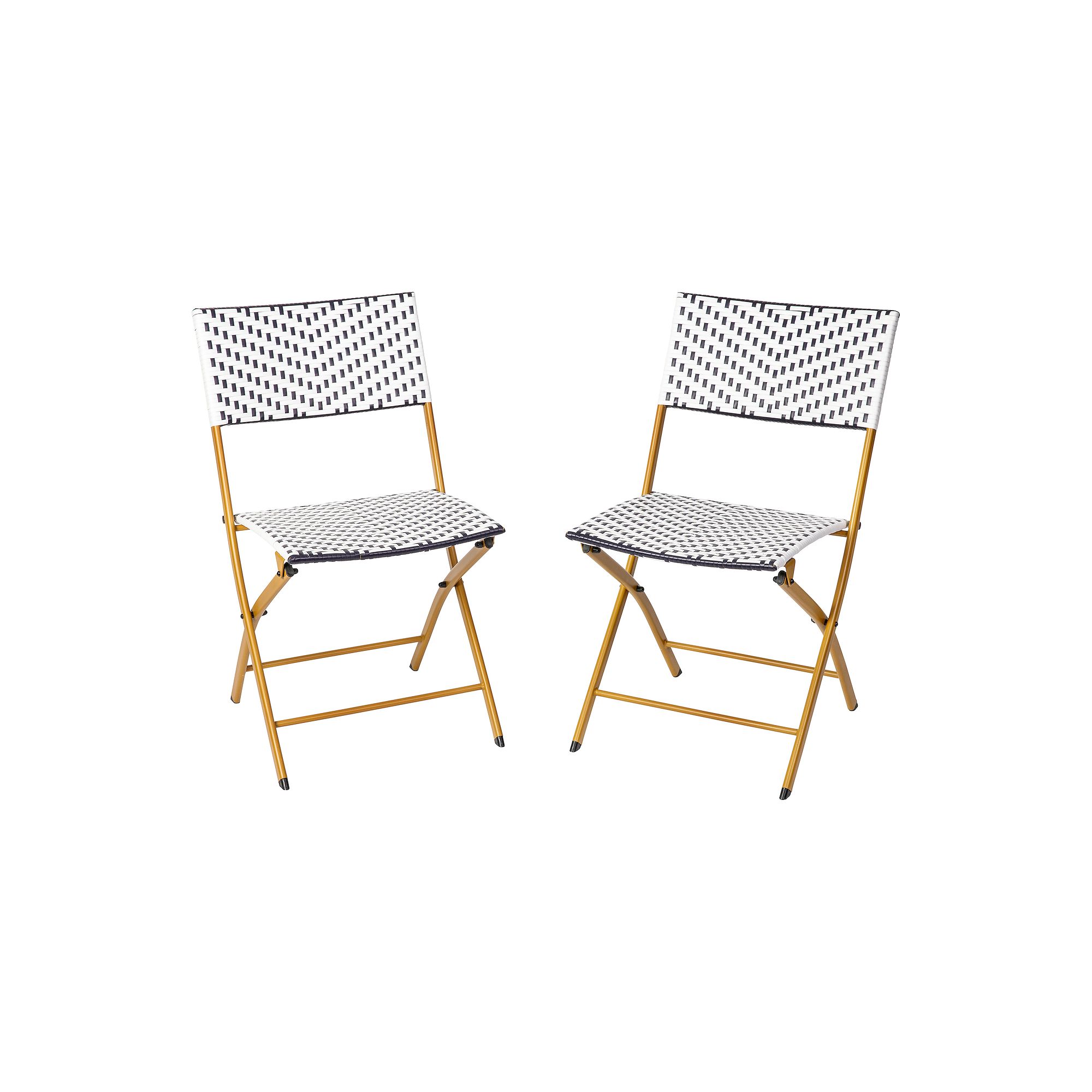 Flash Furniture Rouen Commercial Grade Foldable Bistro Chairs 2-piece Set, 