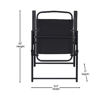 Flash Furniture Mystic Folding Patio Sling Chairs 4-piece Set