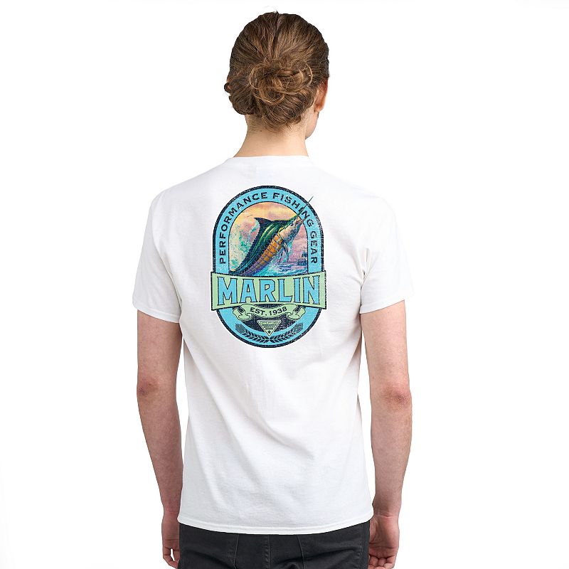 Men's Columbia PFG Short Sleeve Graphic Tee, Size: XXL, White Marlin