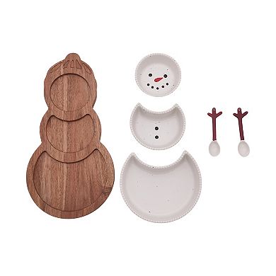 St. Nicholas Square® Snowman Ceramic Server with Spoons