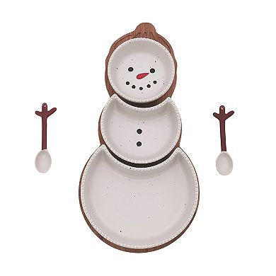 St. Nicholas Square® Snowman Ceramic Server with Spoons