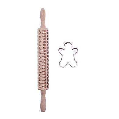 St. Nicholas Square Christmas Rolling Pin & Cookie Cutter 2-piece Set