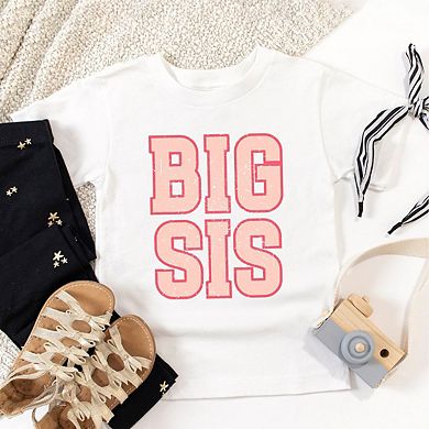Big Sis Distressed Toddler Short Sleeve Graphic Tee