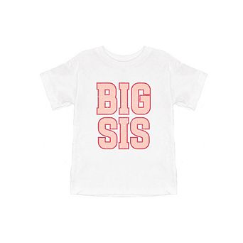Big Sis Distressed Toddler Short Sleeve Graphic Tee
