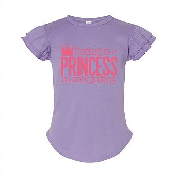 Being A Princess Is Exhausting Toddler Flutter Sleeve Graphic Tee