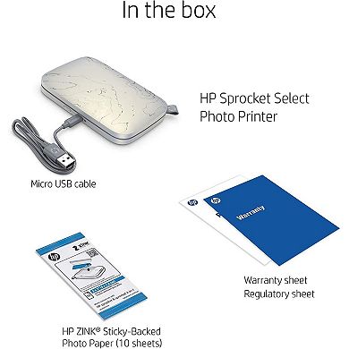 HP Sprocket Portable 2.3x3.4 Instant Photo Printer, Prints From iOS or Android Devices