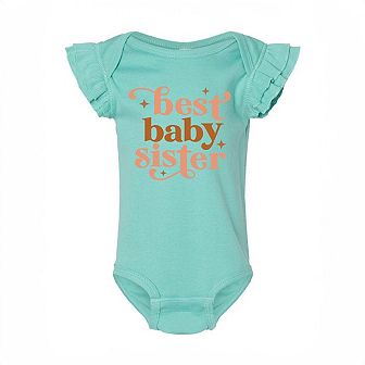 Best Baby Sister Baby Flutter Sleeve Bodysuit