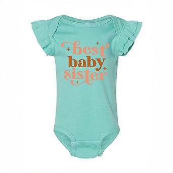 Best Baby Sister Baby Flutter Sleeve Bodysuit