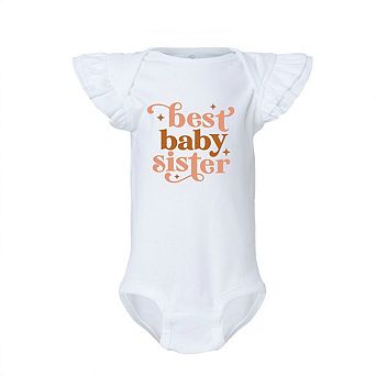 Best Baby Sister Baby Flutter Sleeve Bodysuit