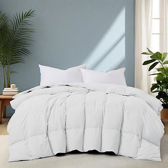 Unikome Lightweight Down Blanket, Fluffy Goose Down Feather Comforter