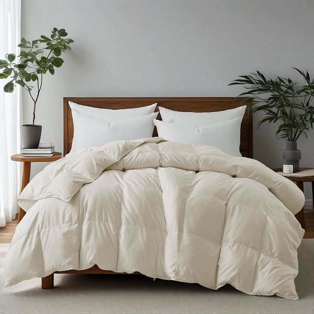 Unikome Ultra-fluffy All Season Goose Feather Down Duvet Comforter - Pink, FULL/QUEEN