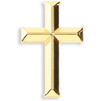 Bright Creations 1" Gold Enamel Cross Brooch Lapel Pins For Religious, 12 Pack
