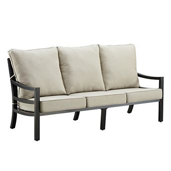 Oakland Living Black Aluminum Deep Seat Sofa with Cushions