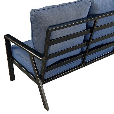 Oakland Living Aluminum Deep Seat Loveseat with Cushions