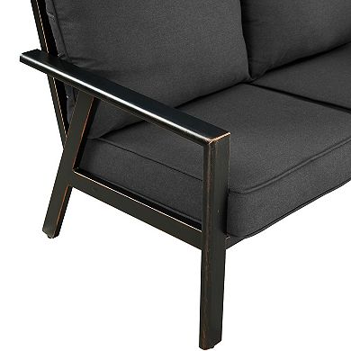 Oakland Living Aluminum Deep Seat Loveseat with Cushions