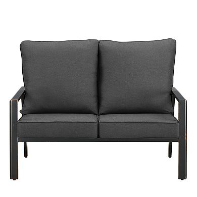 Oakland Living Aluminum Deep Seat Loveseat with Cushions