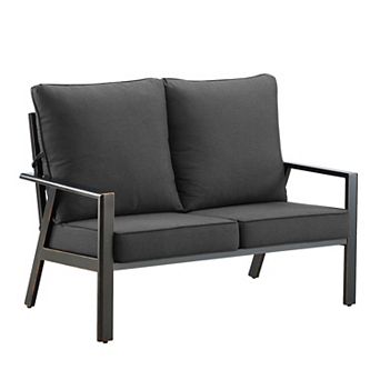 Oakland Living Aluminum Deep Seat Loveseat with Cushions